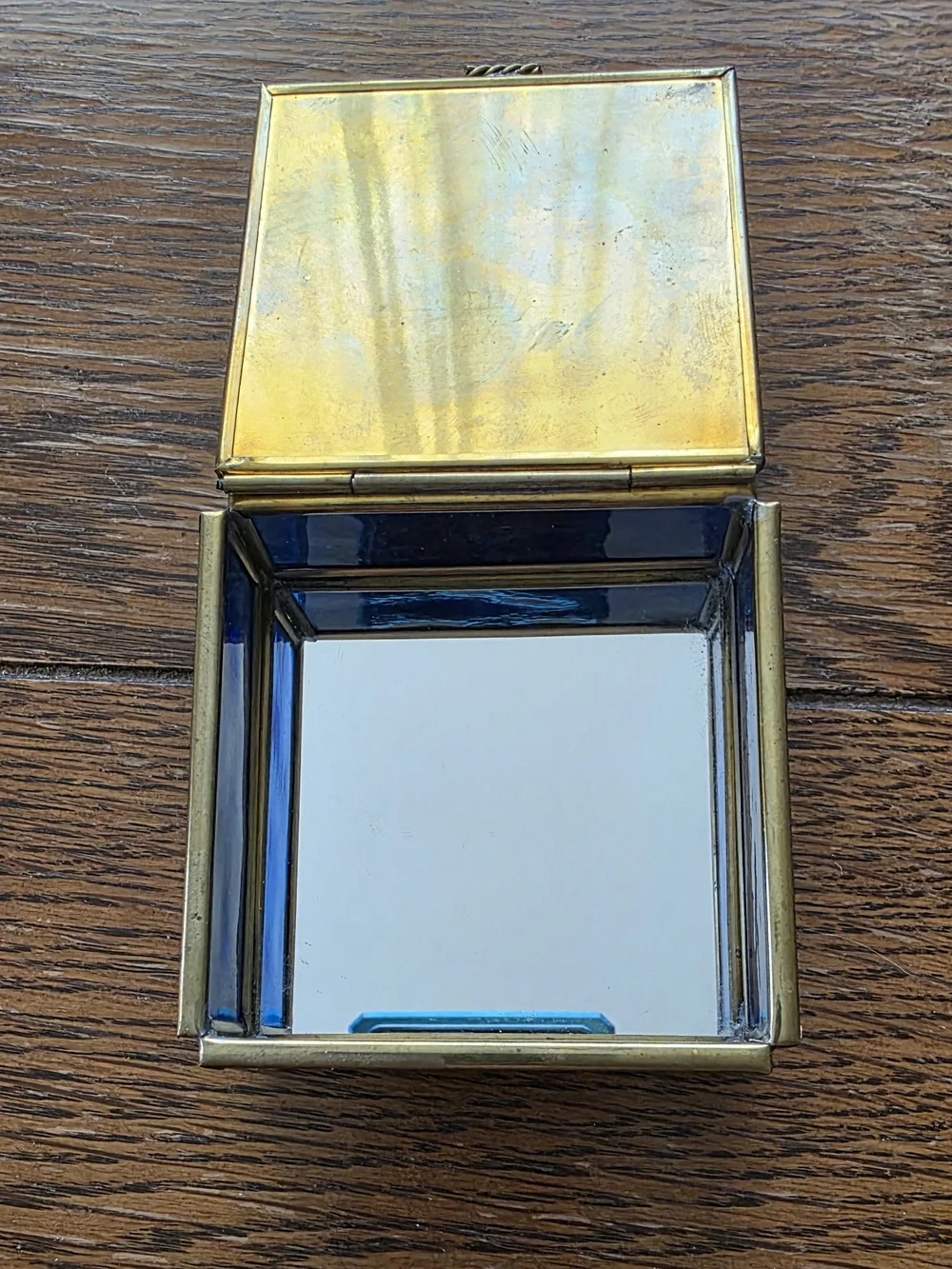 Vintage 1993 Blue Enesco Foil Art Angel Trinket Box Thomas Cathey Collection